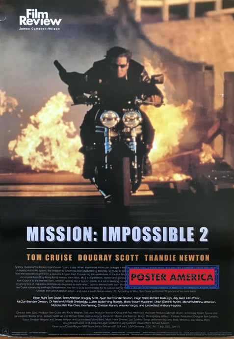 Mission: Impossible 2 Film Review Vintage 2000 24 X 33.5 Tom Cruise James Cameron-Wilson Poster