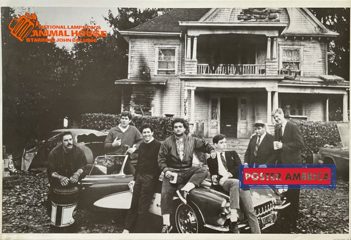 National Lampoons Animal House Rare Black & White Orange Poster 24 X 35 Starring John Belushi!