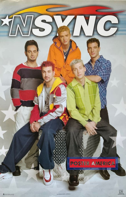 Nsync American Boy Band Vintage 1999 Group Shot Poster 22.5 X 34.5