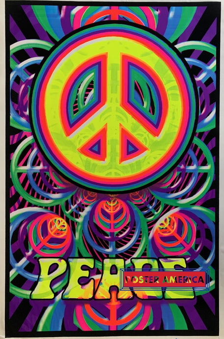 Peace Sign Black Light Poster 23 X 35 Blacklight