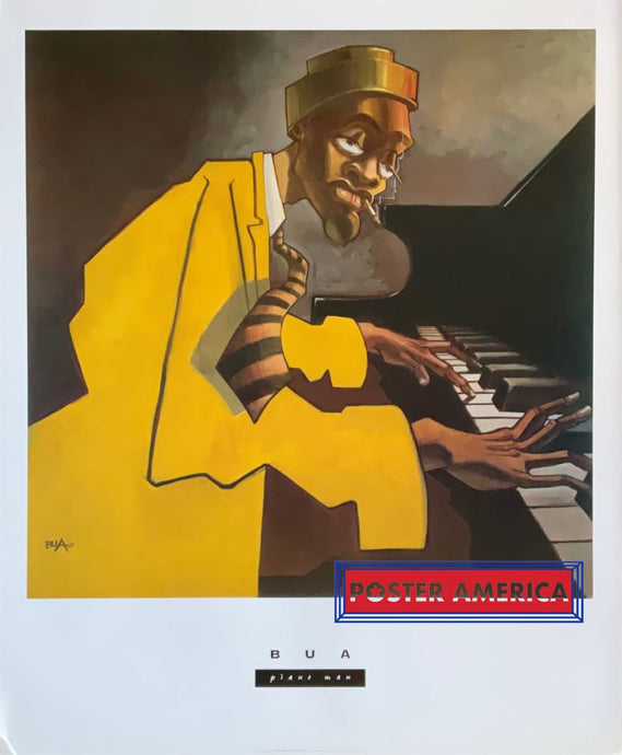 Piano Man By Justin Bua Vintage 2003 Fine Art Print 24 X 29 Vintage Poster