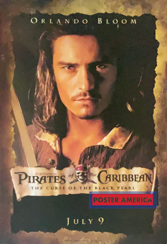 Pirates Of The Caribbean Orlando Bloom Vintage Advance Poster 19 X 27 Posters Prints & Visual