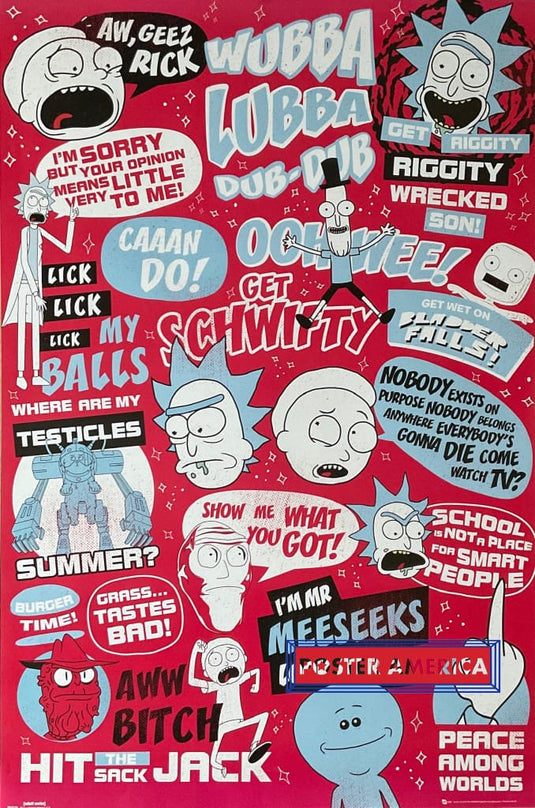 Rick And Morty Adult Swim Collage 24 X 36 Poster