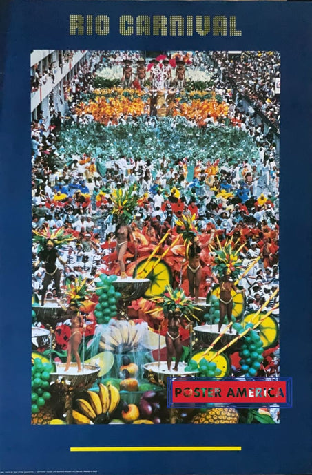 Rio Carnival Photo By Tony Stone Associates 1990 Vintage Brazil Poster 24 X 36