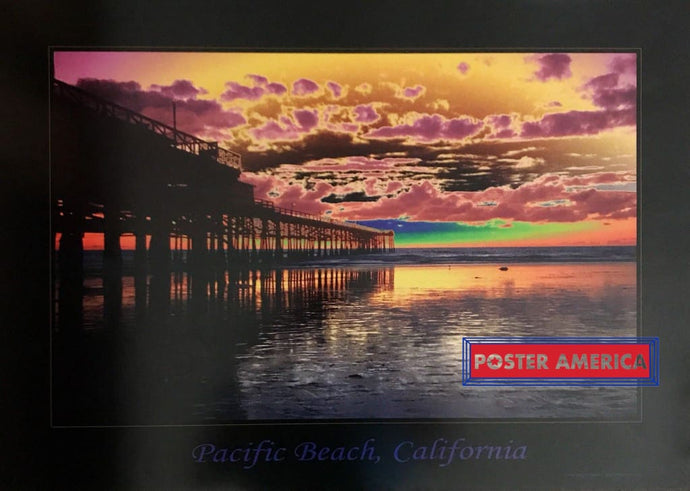 San Diego Pacific Beach Crystal Pier Psychedelic 1998 Vintage 20 X 28 Poster Vintage Poster