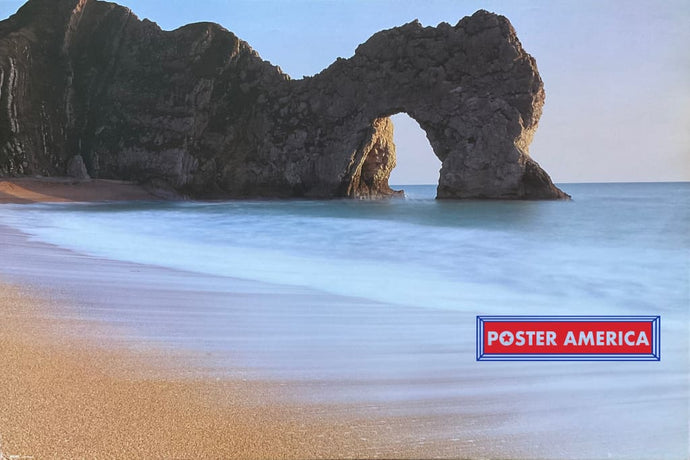 Sandy Beach With Rock Formation Shot Scenic Poster 24 X 36 Vintage Poster