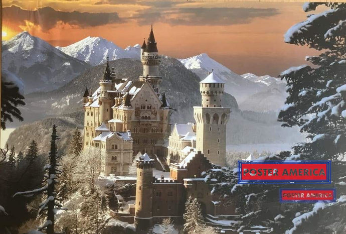 Schloss Neuschwanstein Vintage 1997 Swiss Import Poster 24 X 35.5