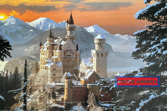 Schloss Neuschwanstein Vintage 1997 Swiss Import Poster 24 X 36