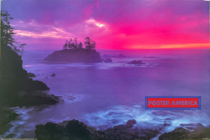 Sea Stacks On The Oregon Coast Vintage Scenic Poster 24 X 36