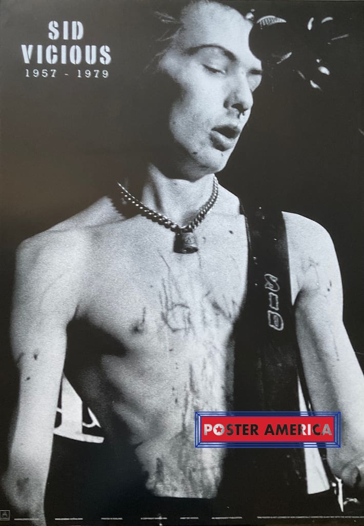 Sid Vicious Vintage 2001 Tribute Poster 24 x 34 Black & White ...