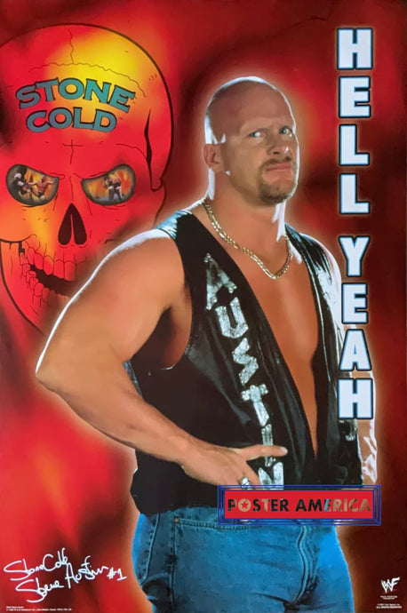 Stone Cold Steve Austin Hell Yeah Vintage Poster 24 X 36 Vintage Poster