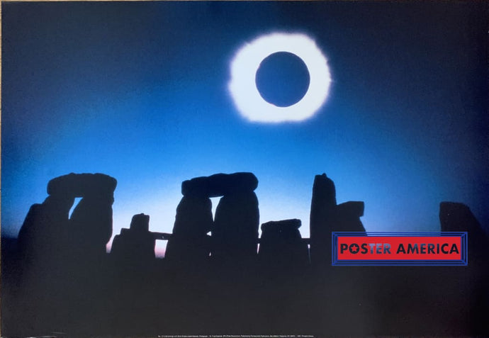 Stonehenge With Solar Eclipse Vintage Poster 1991 23.5 X 34 Photograph By Dr. Fred Espenak