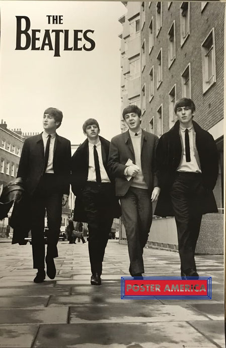 The Beatles Wearing Suits Black & White Poster 24 X 36