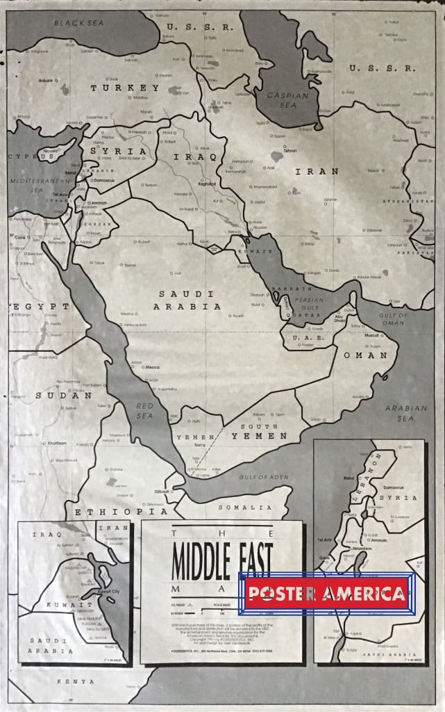 Load image into Gallery viewer, The Middle East Map With Legend Poster 22 X 35
