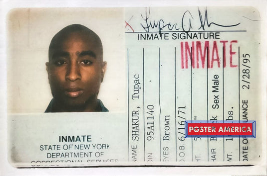 Tupac Shakur Prison Id Poster 24 X 36