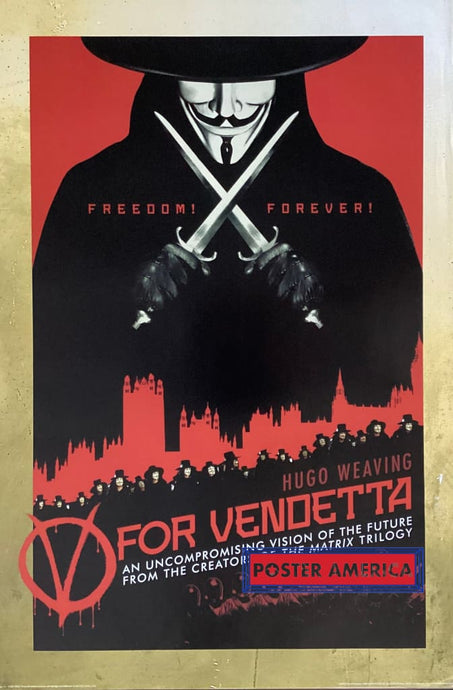 V For Vendetta Hugo Weaving Movie Poster 24 X 36 Vintage Poster