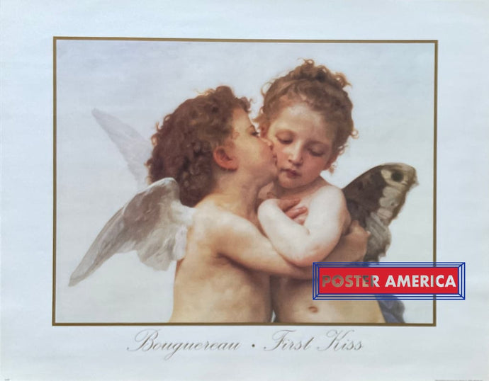 William-Adolphe Bouguereau First Kiss Vintage Art Print 22 X 28 Posters Prints & Visual Artwork