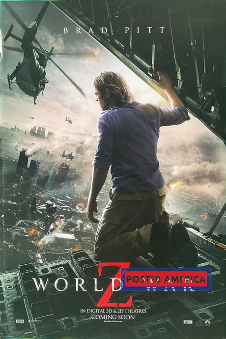 World War Z Brad Pitt Uk Import Movie Promo Poster 24 X 36