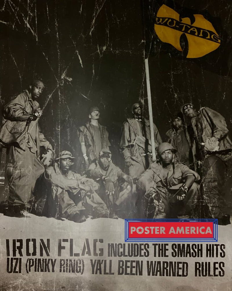 Load image into Gallery viewer, Wu-Tang Iron Flag 2001 Original Double Sided Promo Poster 24 X 30 Vintage Poster
